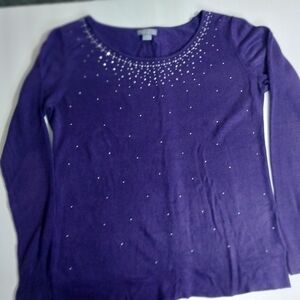 Laura Scott Purple Scoop Neck Sweater